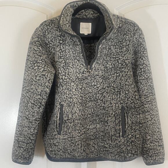 Thread & Supply Fleece Quarter Zip Sherpa Pullover - Womens Size XS - Charcoal - Picture 4 of 5